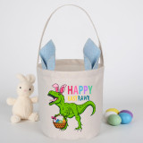 Easter Bunny Ears Canvas Bag Happy Easter Happy Easter Happy Eastrawr Dinosaur Round Bottom Handbag