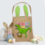 Easter Bunny Ears Canvas Bag Happy Easter Happy Easter Happy Eastrawr Dinosaur Square Bottom Handbag