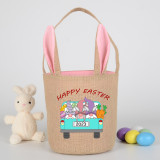 Easter Bunny Ears Canvas Bag Happy Easter Happy Easter Gnomies Car Round Bottom Handbag