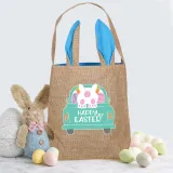 Easter Bunny Ears Canvas Bag Happy Easter Happy Easter Rabbit Car Square Bottom Handbag