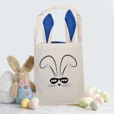 Easter Bunny Ears Canvas Bag Happy Easter Happy Easter Square Hip Hop Rabbit With Glasses Square Bottom Handbag