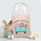 Easter Bunny Ears Canvas Bag Happy Easter Happy Easter Gnomies Car Square Bottom Handbag