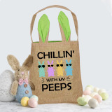 Easter Bunny Ears Canvas Bag Happy Easter Happy Easter Chillin With My Peeps Sunglass Bunny Square Bottom Handbag