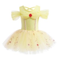 Toddler Girls Puffy Sleeves Bowknot Mesh Tutu Princess Dress