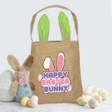 Easter Bunny Ears Canvas Bag Happy Easter Happy Easter Bunny Square Bottom Handbag