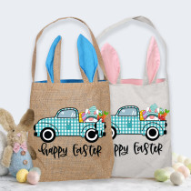 Easter Bunny Ears Canvas Bag Happy Easter Happy Easter Car Gnomies Square Bottom Handbag