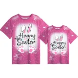 Mommy and Me Matching Clothing Top Happy Easter Love Rabbit Tie Dyed Family T-shirts