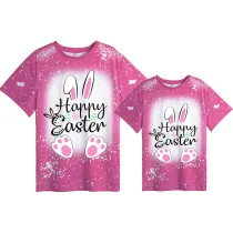 Mommy and Me Matching Clothing Top Happy Easter Love Rabbit Tie Dyed Family T-shirts