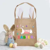 Easter Bunny Ears Canvas Bag Happy Easter Happy Easter Bunny Dog Square Bottom Handbag