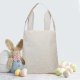 Easter Bunny Ears Canvas Bag Happy Easter Happy Easter Eggs Square Bottom Handbag