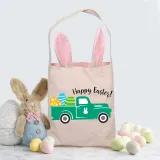 Easter Bunny Ears Canvas Bag Happy Easter Happy Easter Car Square Bottom Handbag