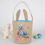 Easter Bunny Ears Canvas Bag Happy Easter Happy Easter Happy Eastrawr Dinosaur Round Bottom Handbag