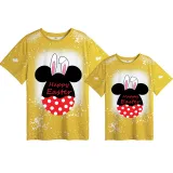 Mommy and Me Matching Clothing Top Happy Easter Cartoon Mouse Tie Dyed Family T-shirts