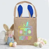 Easter Bunny Ears Canvas Bag Happy Easter Happy Easter Square Bottom Handbag