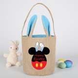Easter Bunny Ears Canvas Bag Happy Easter Happy Easter Cartoon Mouse Round Bottom Handbag