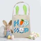 Easter Bunny Ears Canvas Bag Happy Easter Happy Easter Square Hop Bunny Square Bottom Handbag