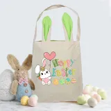Easter Bunny Ears Canvas Bag Happy Easter Happy Easter Bunny Square Bottom Handbag