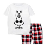 Matching Easter Family Pajamas Happy Easter Bunny Bow Tie White Pajamas Set