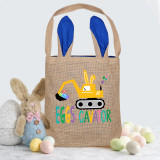 Easter Bunny Ears Canvas Bag Happy Easter Happy Easter Eggs Cavator Square Bottom Handbag
