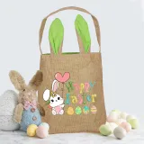 Easter Bunny Ears Canvas Bag Happy Easter Happy Easter Bunny Square Bottom Handbag