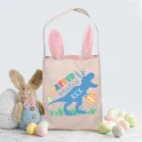 Easter Bunny Ears Canvas Bag Happy Easter Happy Easter Happy Eastrawr Dinosaur Square Bottom Handbag
