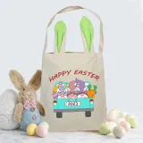 Easter Bunny Ears Canvas Bag Happy Easter Happy Easter Gnomies Car Square Bottom Handbag