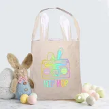Easter Bunny Ears Canvas Bag Happy Easter Happy Easter Square Bottom Handbag