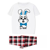 Matching Easter Family Pajamas Happy Easter Bunny Tie White Pajamas Set