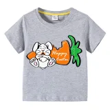 Easter Day Happy Easter Bunny Eat Carrot T-shirts For Boys And Girls