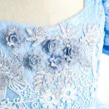Toddler Girls Puffy Sleeve Embroidery Lace Costumes Princess Dress
