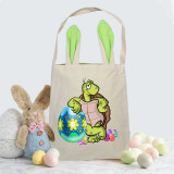 Easter Bunny Ears Canvas Bag Happy Easter Happy Easter Egg Tortoise Square Bottom Handbag