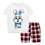 Matching Easter Family Pajamas Happy Easter Bunny Tie White Pajamas Set