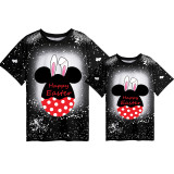 Mommy and Me Matching Clothing Top Happy Easter Cartoon Mouse Tie Dyed Family T-shirts