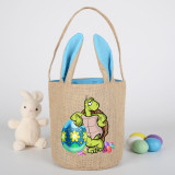 Easter Bunny Ears Canvas Bag Happy Easter Happy Easter Egg Tortoise Round Bottom Handbag
