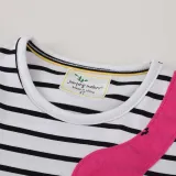Toddler Girls Short Sleeve Striped Cartoon Animals Crane Prints A-line Casual Dress