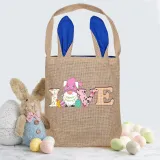 Easter Bunny Ears Canvas Bag Happy Easter Happy Easter Love Gnomies Square Bottom Handbag