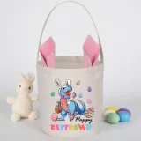 Easter Bunny Ears Canvas Bag Happy Easter Happy Easter Happy Eastrawr Dinosaur Round Bottom Handbag