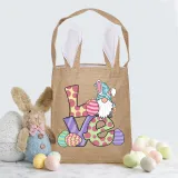 Easter Bunny Ears Canvas Bag Happy Easter Happy Easter Love Square Bottom Handbag