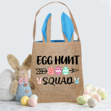 Easter Bunny Ears Canvas Bag Happy Easter Happy Easter Eggs Hunt Squad Square Bottom Handbag