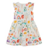 Toddler Girls Flying Sleeve Rainbow Prints A-line Casual Dress