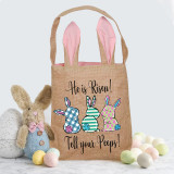 Easter Bunny Ears Canvas Bag Happy Easter Happy Easter He Is Risen Tell Your Peeps Square Bottom Handbag