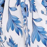 Toddler Girls Sling Blue Flower Prints A-line Casual Dress