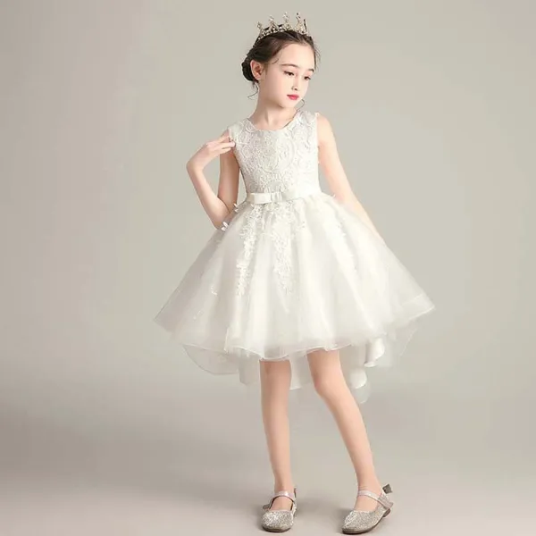 Toddler Girls Sleeveless Embroidery Bowknot Belt Formal Gowns Fishtail Midi Dress