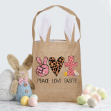 Easter Bunny Ears Canvas Bag Happy Easter Happy Easter Peace Love Easter Square Bottom Handbag