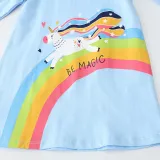 Toddler Girls Long Sleeve Rainbow Unicorn Be Magic A-line Casual Dress