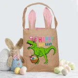Easter Bunny Ears Canvas Bag Happy Easter Happy Easter Happy Eastrawr Dinosaur Square Bottom Handbag