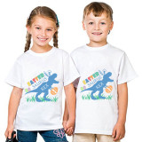 Easter Days Kids Top T-shirts Happy Eastrawr Dinosaur Rex T-shirts For Boys And Girls