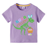 Easter Day Kids Happy Easter Dinosaur Eggs T-shirts For Boys And Girls
