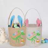 Easter Bunny Ears Canvas Bag Happy Easter Happy Easter Eggs Cellent Round Bottom Handbag