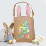 Easter Bunny Ears Canvas Bag Happy Easter Happy Easter Square Bottom Handbag